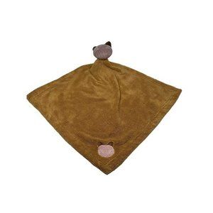 Sanlie Baby Lovey Security Blanket 13" x 13" brown mauve cat